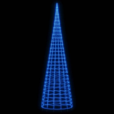 Sinistä joulukuusivalo lipputankoon Ghiulgen 800cm (3000 led-valoa)