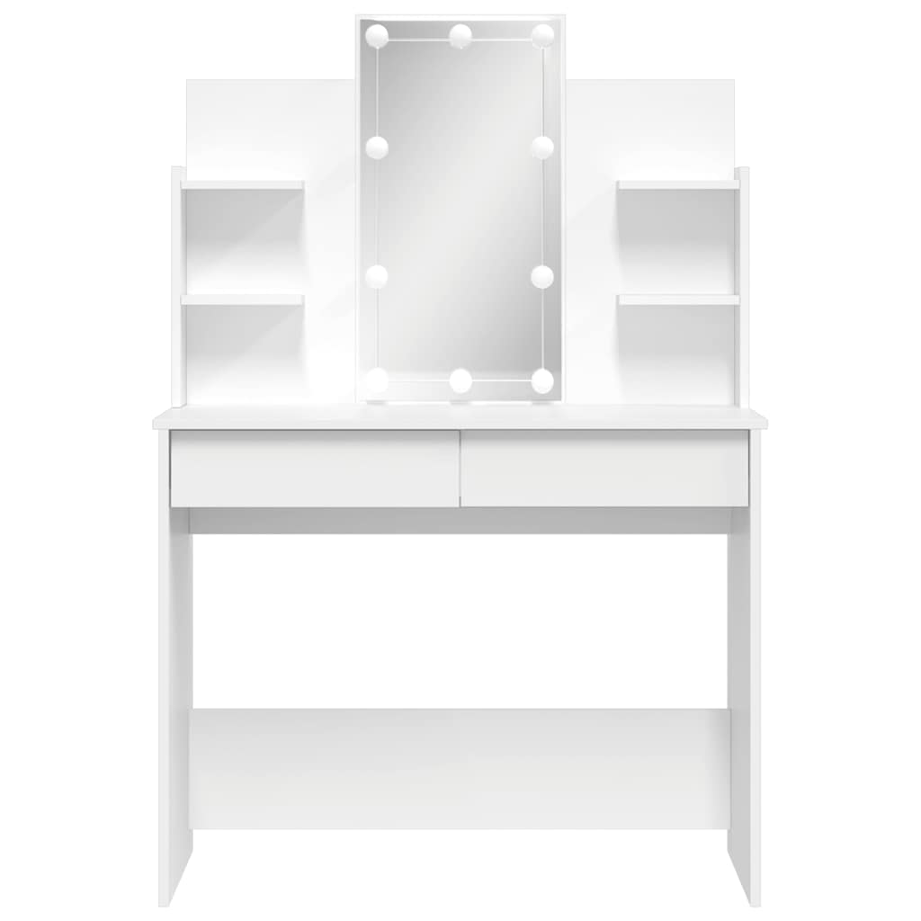 Valkoinen peilipöytä led-valoilla Valadea 96x40x142cm