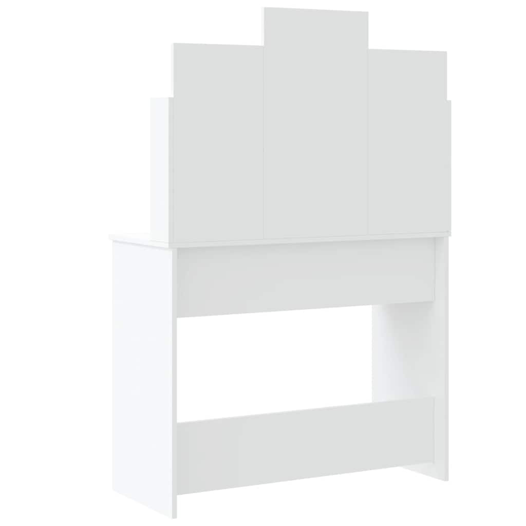 Valkoinen peilipöytä led-valoilla Valadea 96x40x142cm