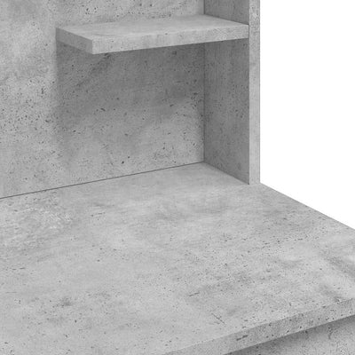 Betoninharmaa peilipöytä led-valoilla Valadea 96x40x142cm