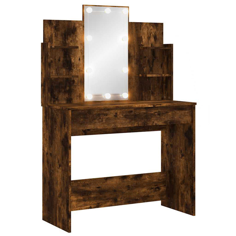 Savutammi peilipöytä led-valoilla Valadea 96x40x142cm