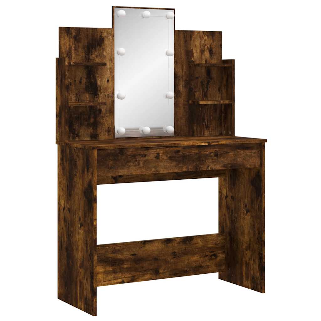 Savutammi peilipöytä led-valoilla Valadea 96x40x142cm
