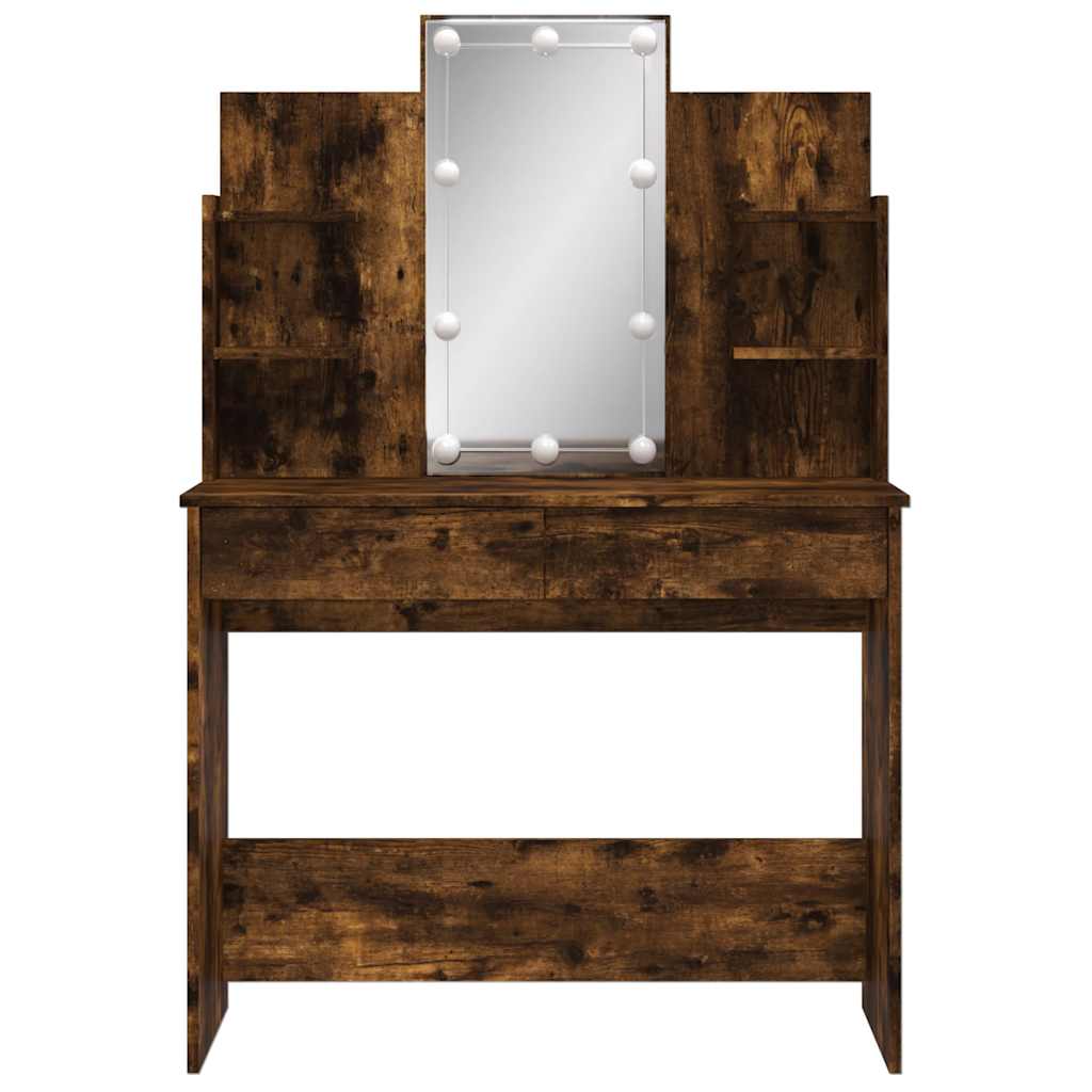 Savutammi peilipöytä led-valoilla Valadea 96x40x142cm
