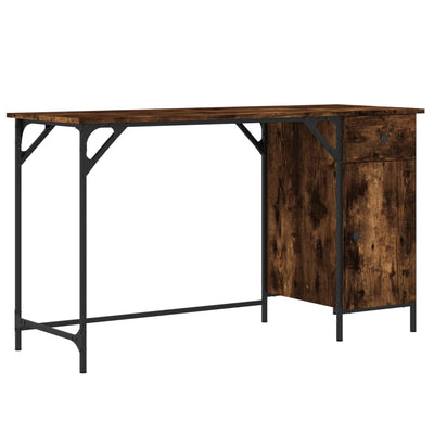Tietokonepöytä savutammi 131x48x75 cm tekninen puu