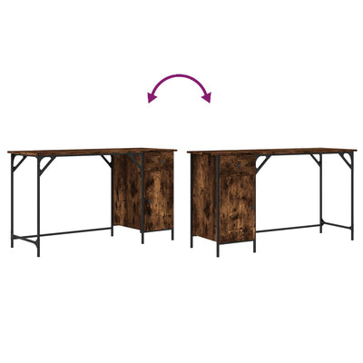 Tietokonepöytä savutammi 131x48x75 cm tekninen puu