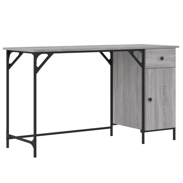 Työpöytä harmaa Sonoma 131x48x75 cm tekninen puu