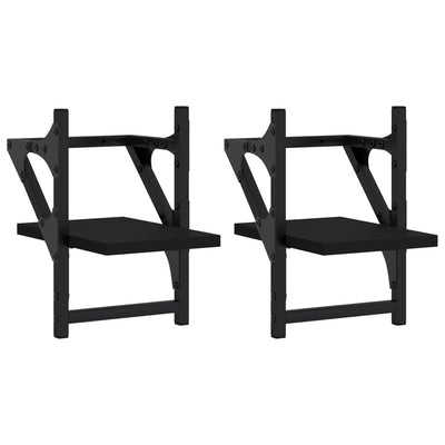 Seinähyllyt tangoilla 2 kpl musta 20x25x30 cm