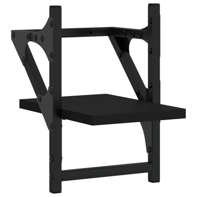 Seinähyllyt tangoilla 2 kpl musta 20x25x30 cm