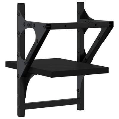 Seinähyllyt tangoilla 2 kpl musta 20x25x30 cm