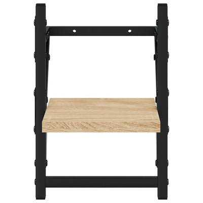 Seinähyllyt tangoilla 2 kpl Sonoma-tammi 20x25x30 cm