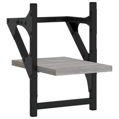 Seinähyllyt tangoilla 2 kpl harmaa Sonoma 20x25x30 cm