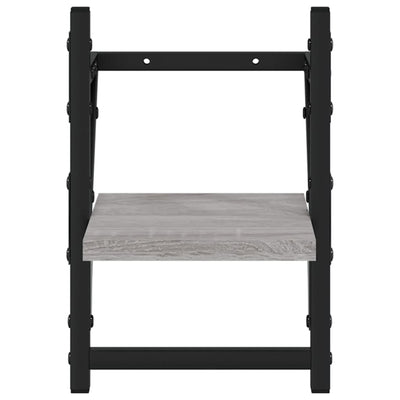 Seinähyllyt tangoilla 2 kpl harmaa Sonoma 20x25x30 cm