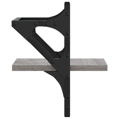 Seinähyllyt tangoilla 2 kpl harmaa Sonoma 20x25x30 cm