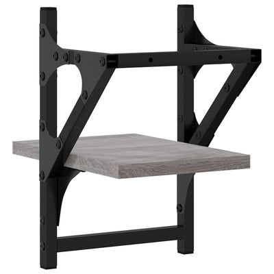 Seinähyllyt tangoilla 2 kpl harmaa Sonoma 20x25x30 cm