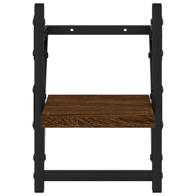 Seinähyllyt tangoilla 2 kpl ruskea tammi 20x25x30 cm