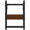 Ruskea tammi seinähyllyt tangoilla Sidon 20x25x30cm (2 kpl)