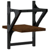 Seinähyllyt tangoilla 2 kpl ruskea tammi 20x25x30 cm