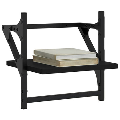 Seinähyllyt tangoilla 2 kpl musta 30x25x30 cm