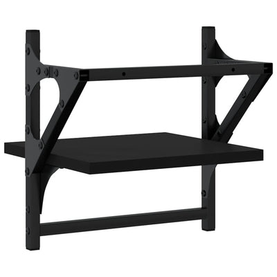 Seinähyllyt tangoilla 2 kpl musta 30x25x30 cm