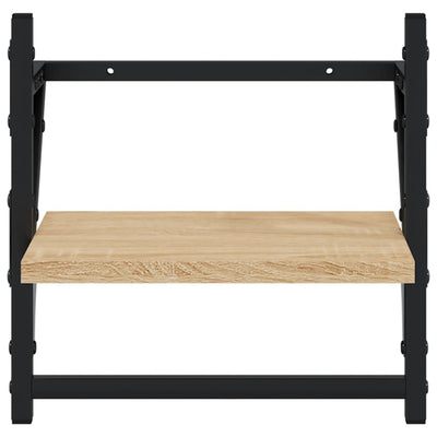 Seinähyllyt tangoilla 2 kpl Sonoma-tammi 30x25x30 cm