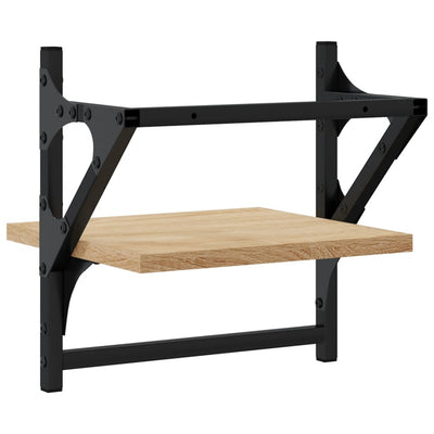 Seinähyllyt tangoilla 2 kpl Sonoma-tammi 30x25x30 cm