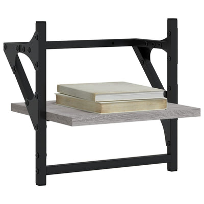 Seinähyllyt tangoilla 2 kpl harmaa Sonoma 30x25x30 cm