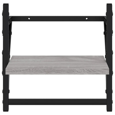 Seinähyllyt tangoilla 2 kpl harmaa Sonoma 30x25x30 cm