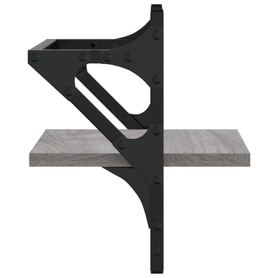 Seinähyllyt tangoilla 2 kpl harmaa Sonoma 30x25x30 cm