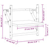 Seinähyllyt tangoilla 2 kpl ruskea tammi 30x25x30 cm