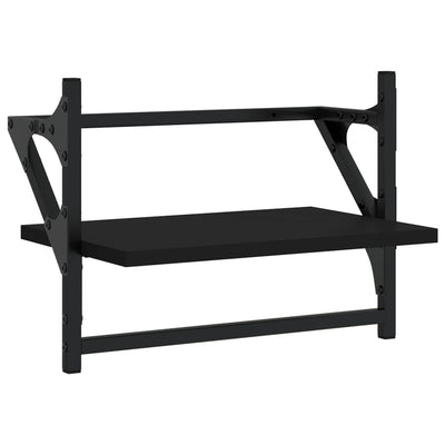 Seinähyllyt tangoilla 2 kpl musta 40x25x30 cm