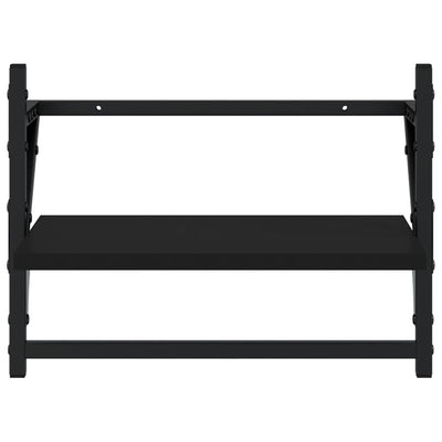 Seinähyllyt tangoilla 2 kpl musta 40x25x30 cm