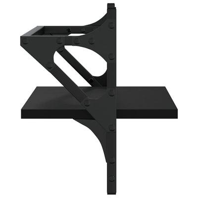 Seinähyllyt tangoilla 2 kpl musta 40x25x30 cm