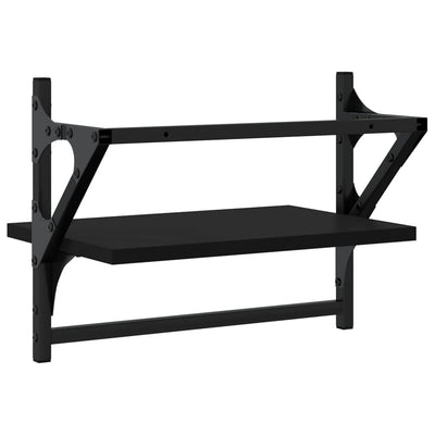 Seinähyllyt tangoilla 2 kpl musta 40x25x30 cm