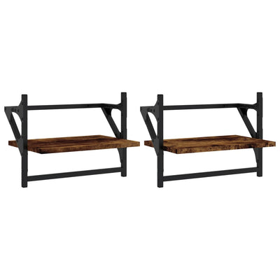 Seinähyllyt tangoilla 2 kpl savutammi 40x25x30 cm