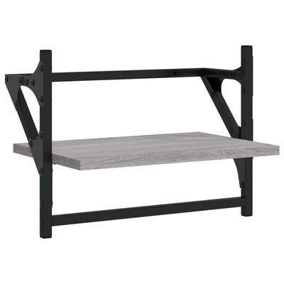 Seinähyllyt tangoilla 2 kpl harmaa Sonoma 40x25x30 cm