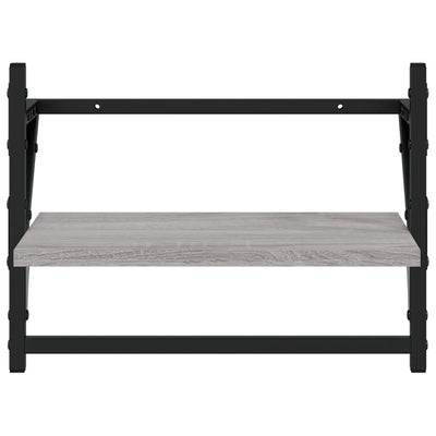 Seinähyllyt tangoilla 2 kpl harmaa Sonoma 40x25x30 cm