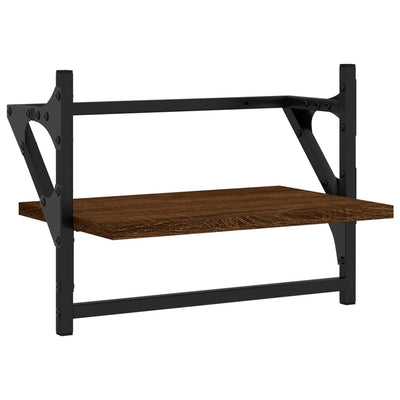 Seinähyllyt tangoilla 2 kpl ruskea tammi 40x25x30 cm