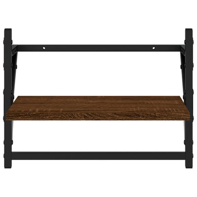 Seinähyllyt tangoilla 2 kpl ruskea tammi 40x25x30 cm
