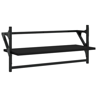 Seinähyllyt tangoilla 2 kpl musta 65x25x30 cm