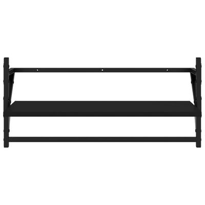 Seinähyllyt tangoilla 2 kpl musta 65x25x30 cm