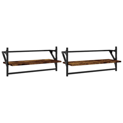 Seinähyllyt tangoilla 2 kpl savutammi 65x25x30 cm