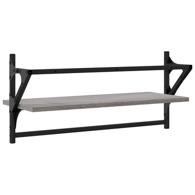 Seinähyllyt tangoilla 2 kpl harmaa Sonoma 65x25x30 cm