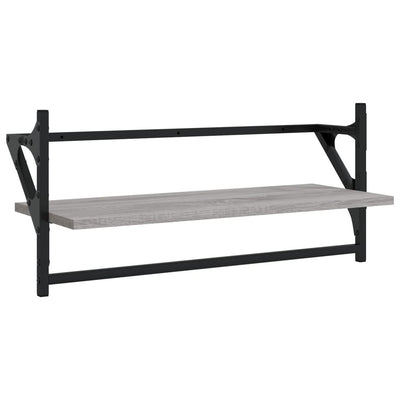 Seinähyllyt tangoilla 2 kpl harmaa Sonoma 65x25x30 cm