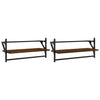 Seinähyllyt tangoilla 2 kpl ruskea tammi 65x25x30 cm