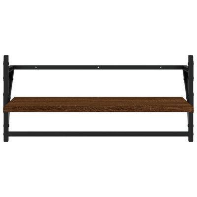 Seinähyllyt tangoilla 2 kpl ruskea tammi 65x25x30 cm