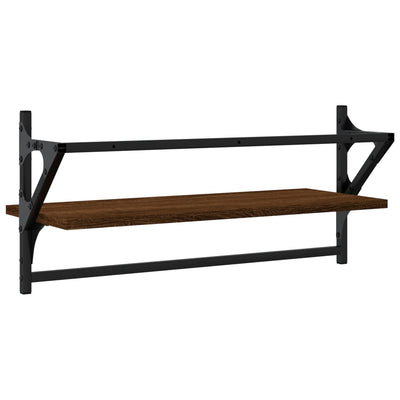 Seinähyllyt tangoilla 2 kpl ruskea tammi 65x25x30 cm