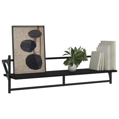 Seinähyllyt tangoilla 2 kpl musta 100x25x30 cm
