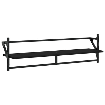 Seinähyllyt tangoilla 2 kpl musta 100x25x30 cm