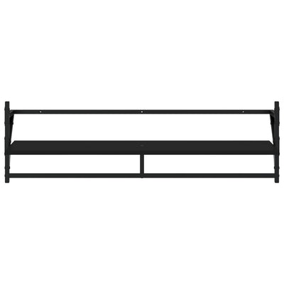 Seinähyllyt tangoilla 2 kpl musta 100x25x30 cm