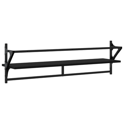 Seinähyllyt tangoilla 2 kpl musta 100x25x30 cm